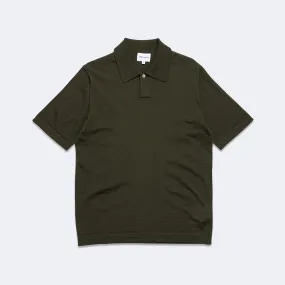 Jon Tech Merino SS Polo - Army Green