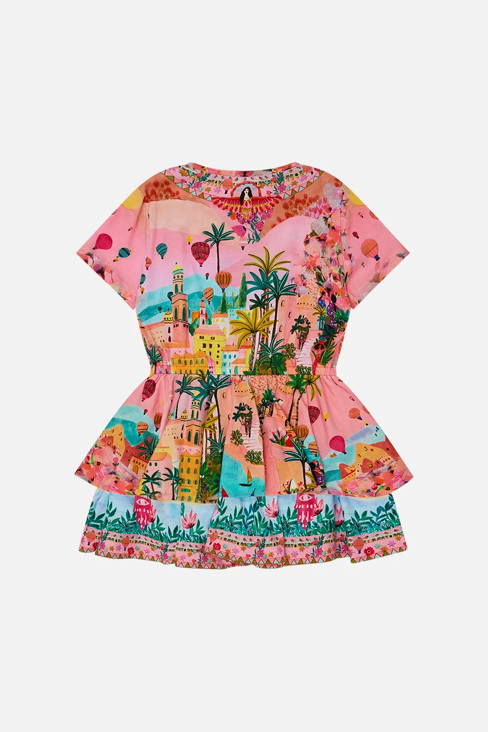 KIDS SHORT SLEEVE T-SHIRT DRESS 4-10 SISTER SUNSET