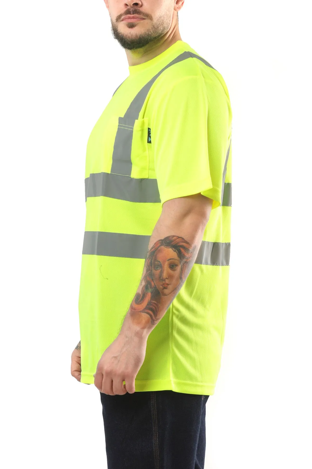 Kolossus AirFlex ANSI Class 2 High Visibility Short Sleeve Safety Shirt Yellow