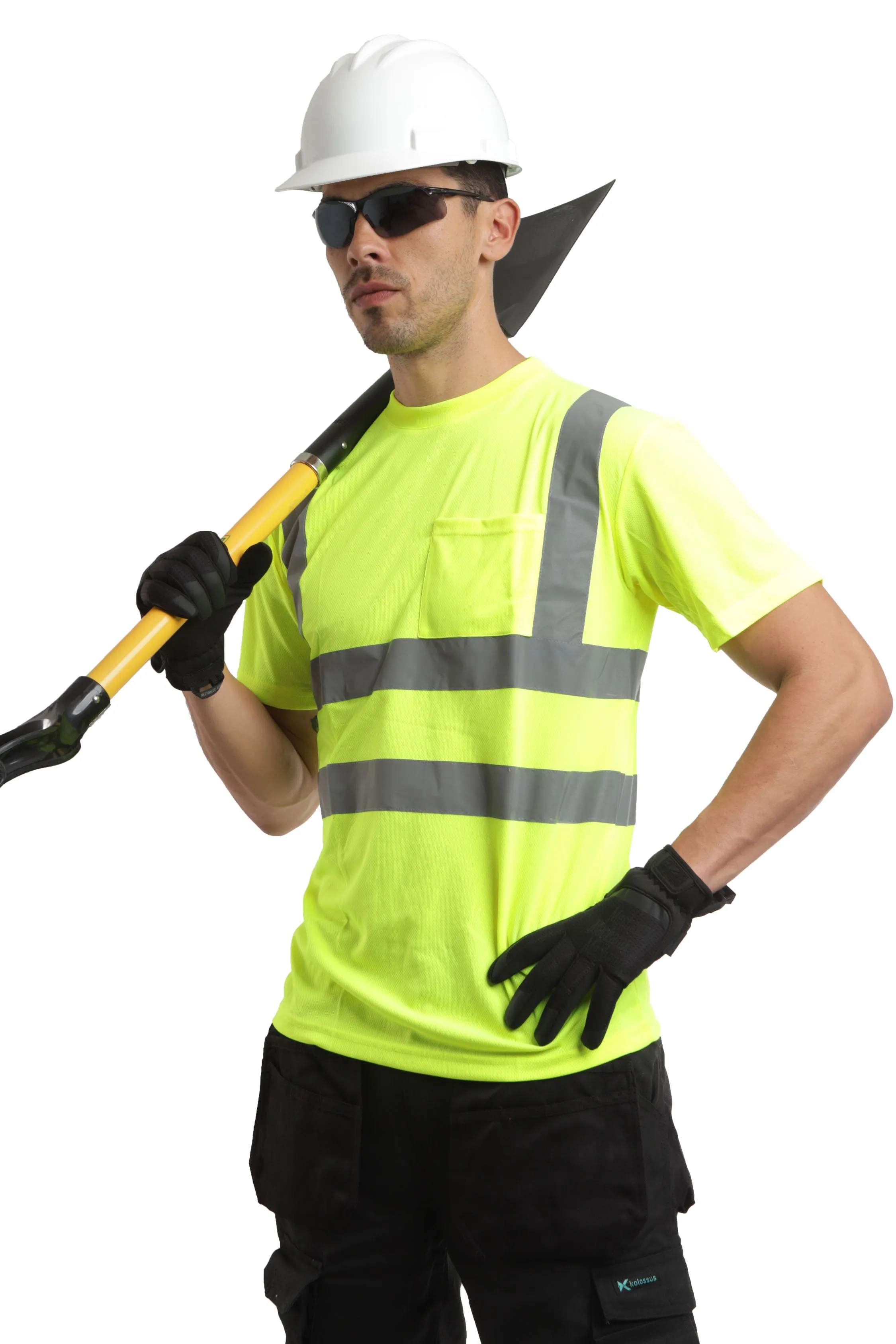 Kolossus AirFlex ANSI Class 2 High Visibility Short Sleeve Safety Shirt Yellow