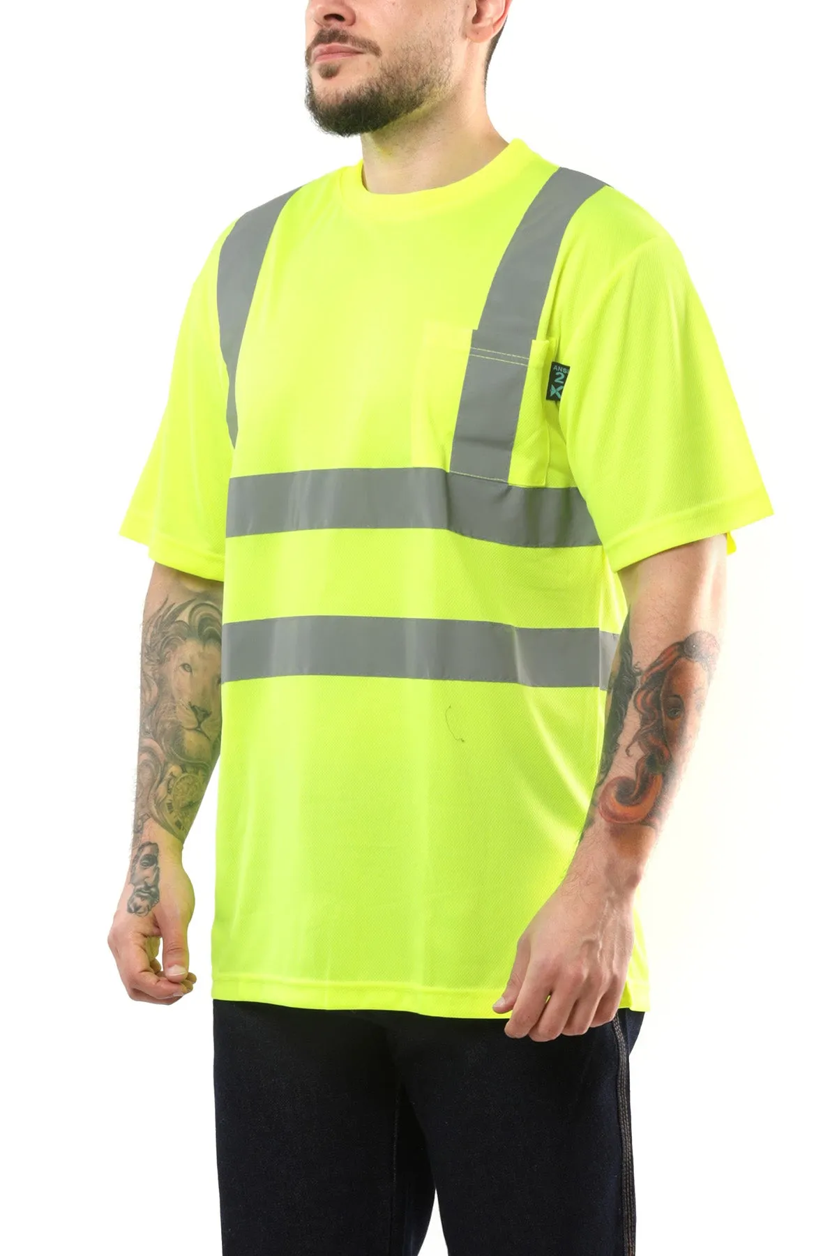 Kolossus AirFlex ANSI Class 2 High Visibility Short Sleeve Safety Shirt Yellow
