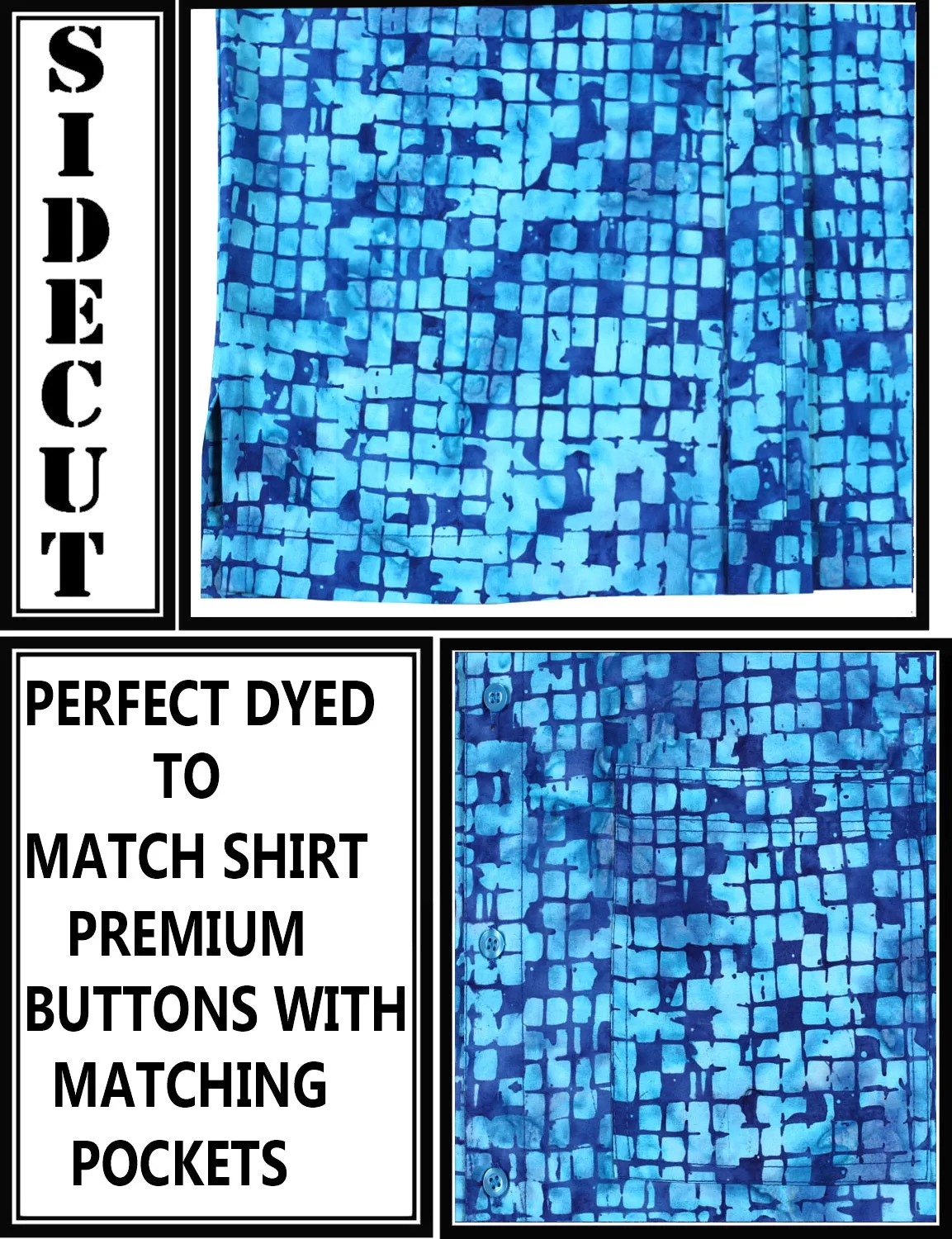 LA LEELA Men's Wear Summer Everyday Essentials Holiday Casual  Shirt 100% NATURAL COTTON  Hand Printed Blue Hawaiian Aloha shirt