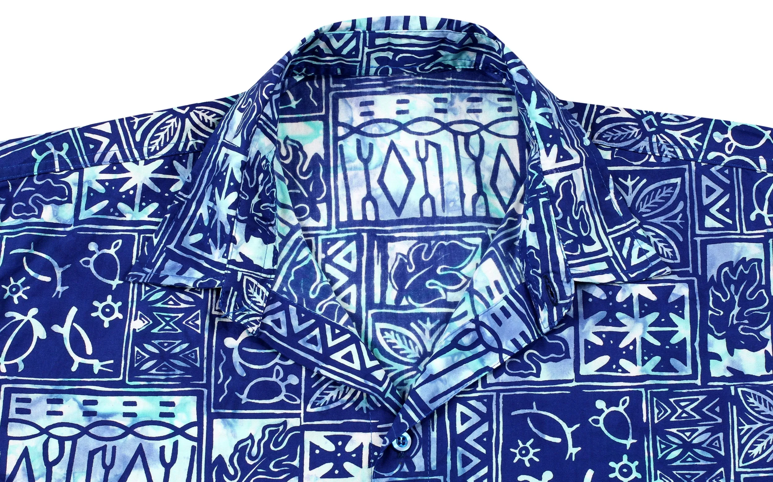 LA LEELA Men's Wear Summer Everyday Essentials Tropical Pocket Hawaiian  Casual  Shirt 100% NATURAL COTTON  Printed Royal Blue