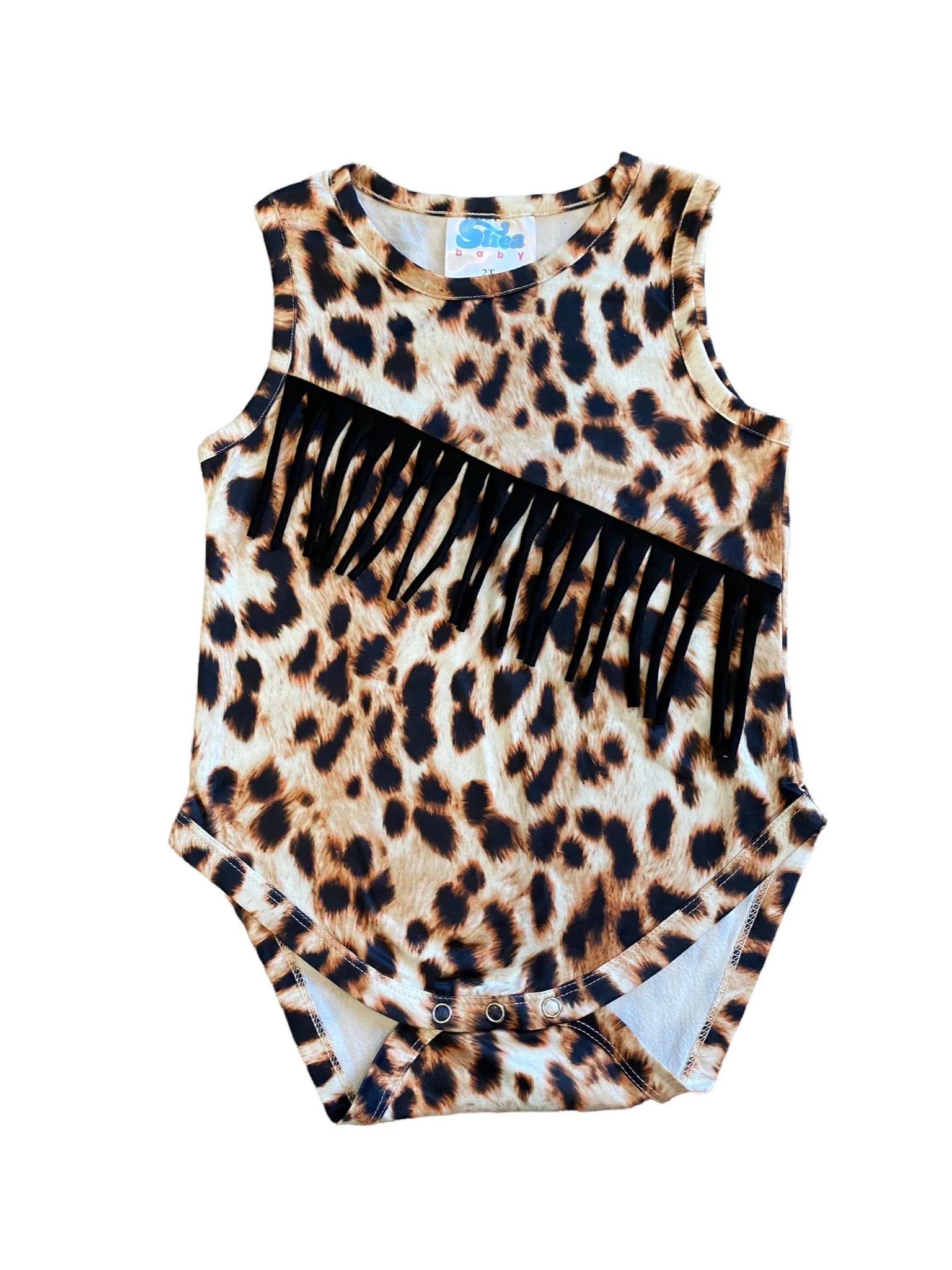 Leopard Sueded Fringe Onesie Baby (0-18M)