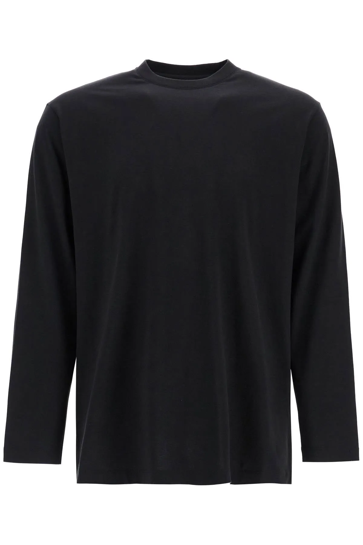long sleeve black cotton t-shirt with men's graphic JN4880 BLACK