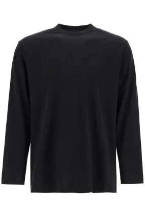 long sleeve black cotton t-shirt with men's graphic JN4880 BLACK