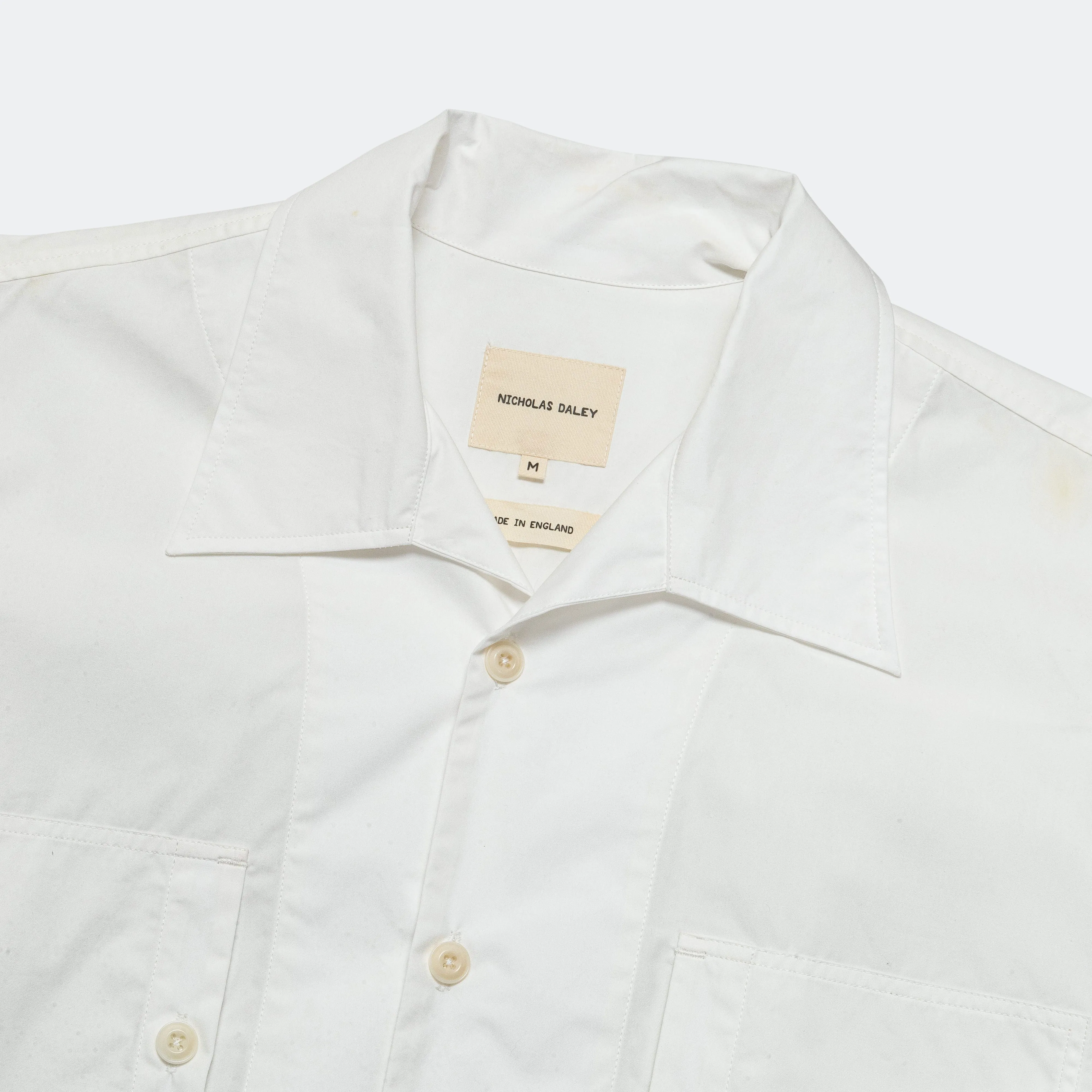 Long Sleeve Two Pocket Shirt - Whiten