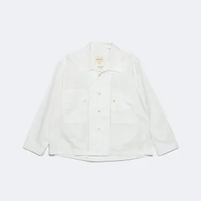 Long Sleeve Two Pocket Shirt - Whiten
