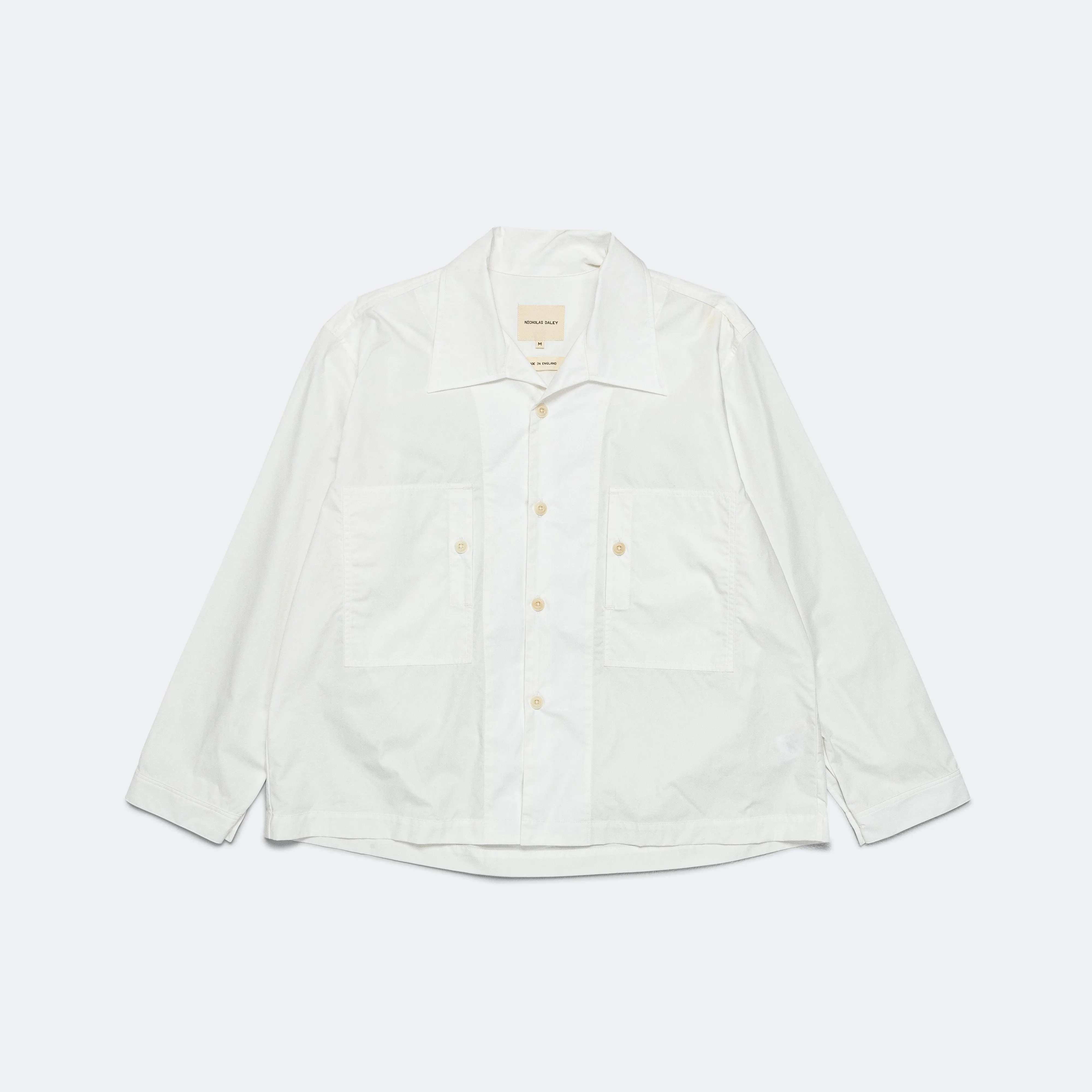 Long Sleeve Two Pocket Shirt - Whiten