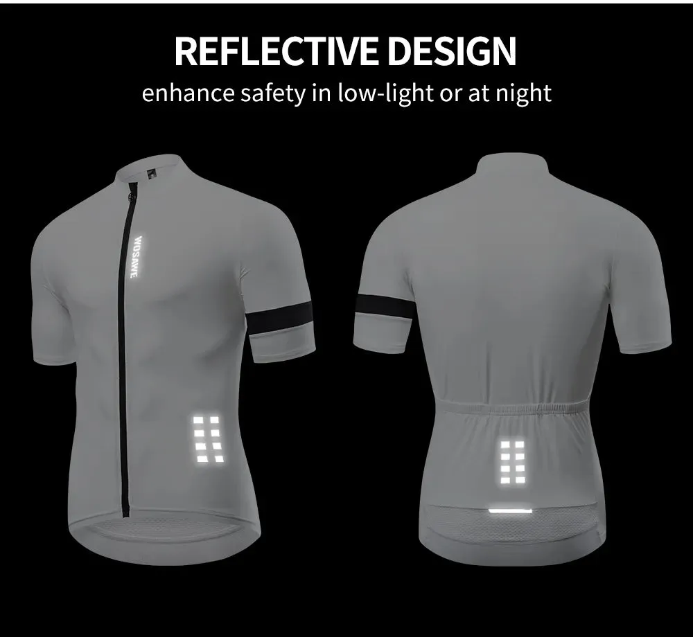 Men Cycling Jersey Short Sleeve Reflective Quick Dry MTB Biker Shirts Downhill Jersey Pro Team Mountain Bicycle Clothing