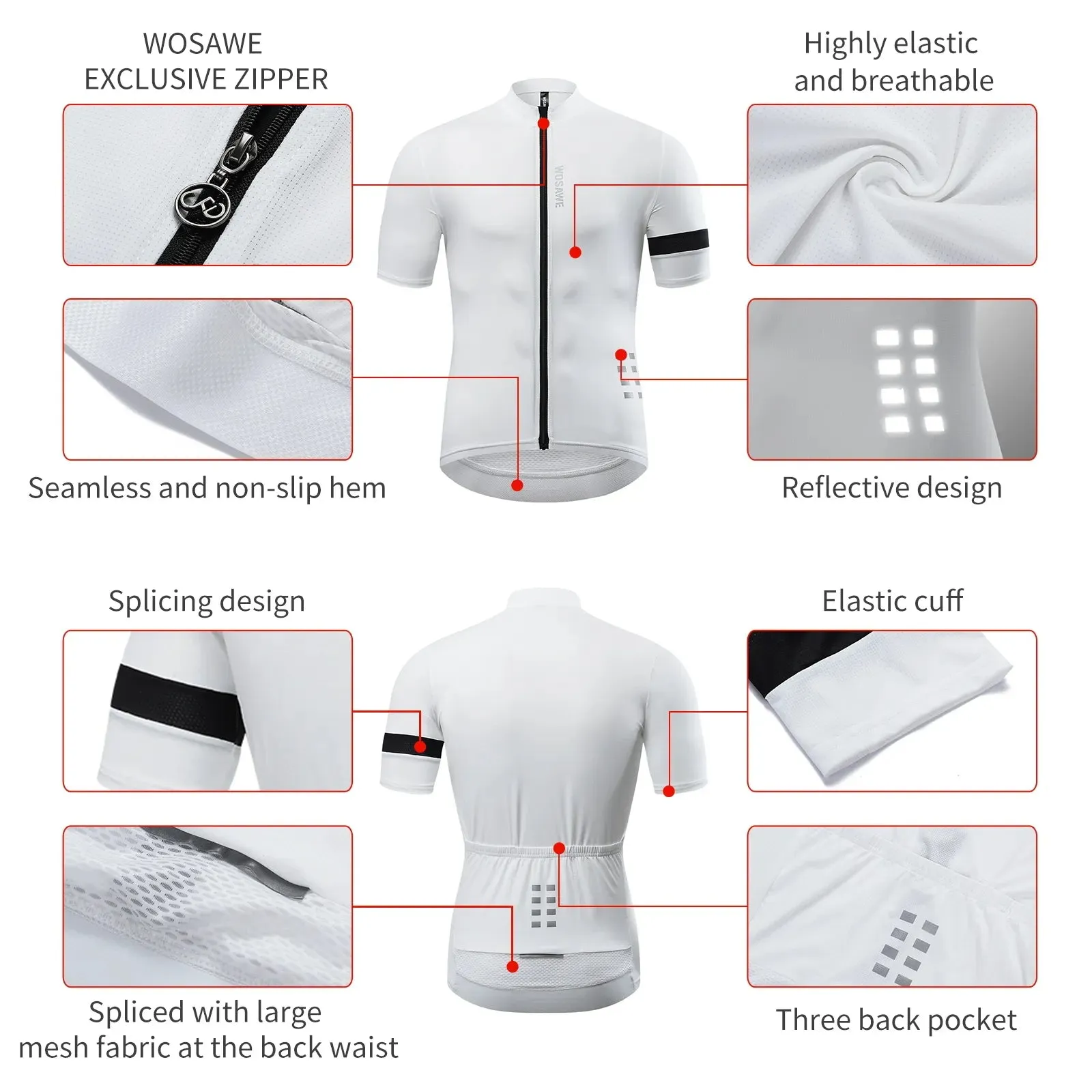 Men Cycling Jersey Short Sleeve Reflective Quick Dry MTB Biker Shirts Downhill Jersey Pro Team Mountain Bicycle Clothing