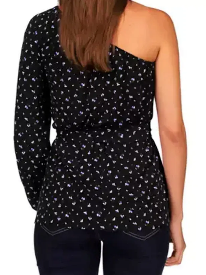 Michael Kors One Shoulder Tie Waist Tunic Top