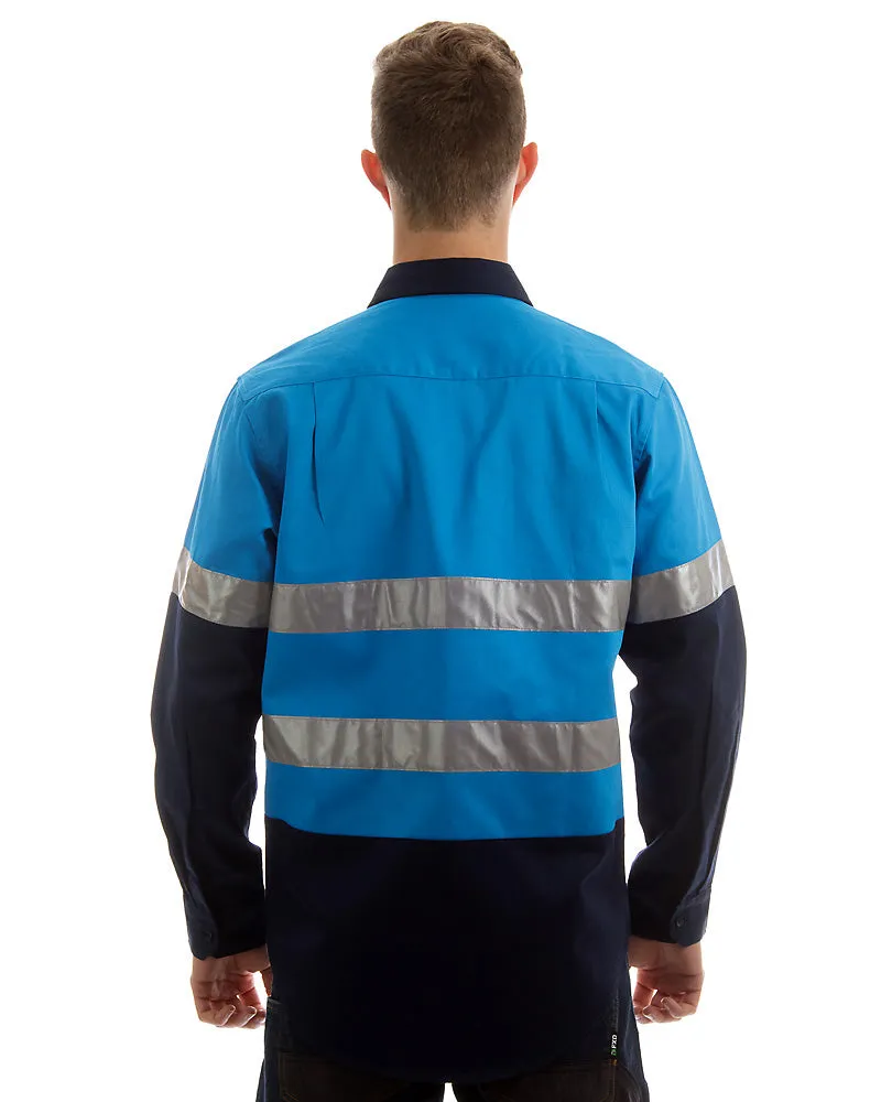 Open Front LS shirt with Tape - Blue/Navy