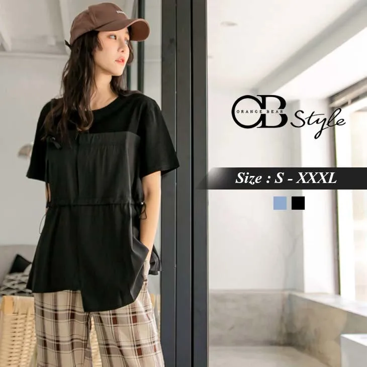 ORANGEBEAR ASYMMETRICAL SHORT SLEEVE TOPS