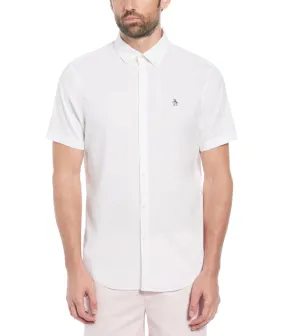 Original Penguin Ecovero Oxford Stretch Short Sleeve Shirt - Bright White