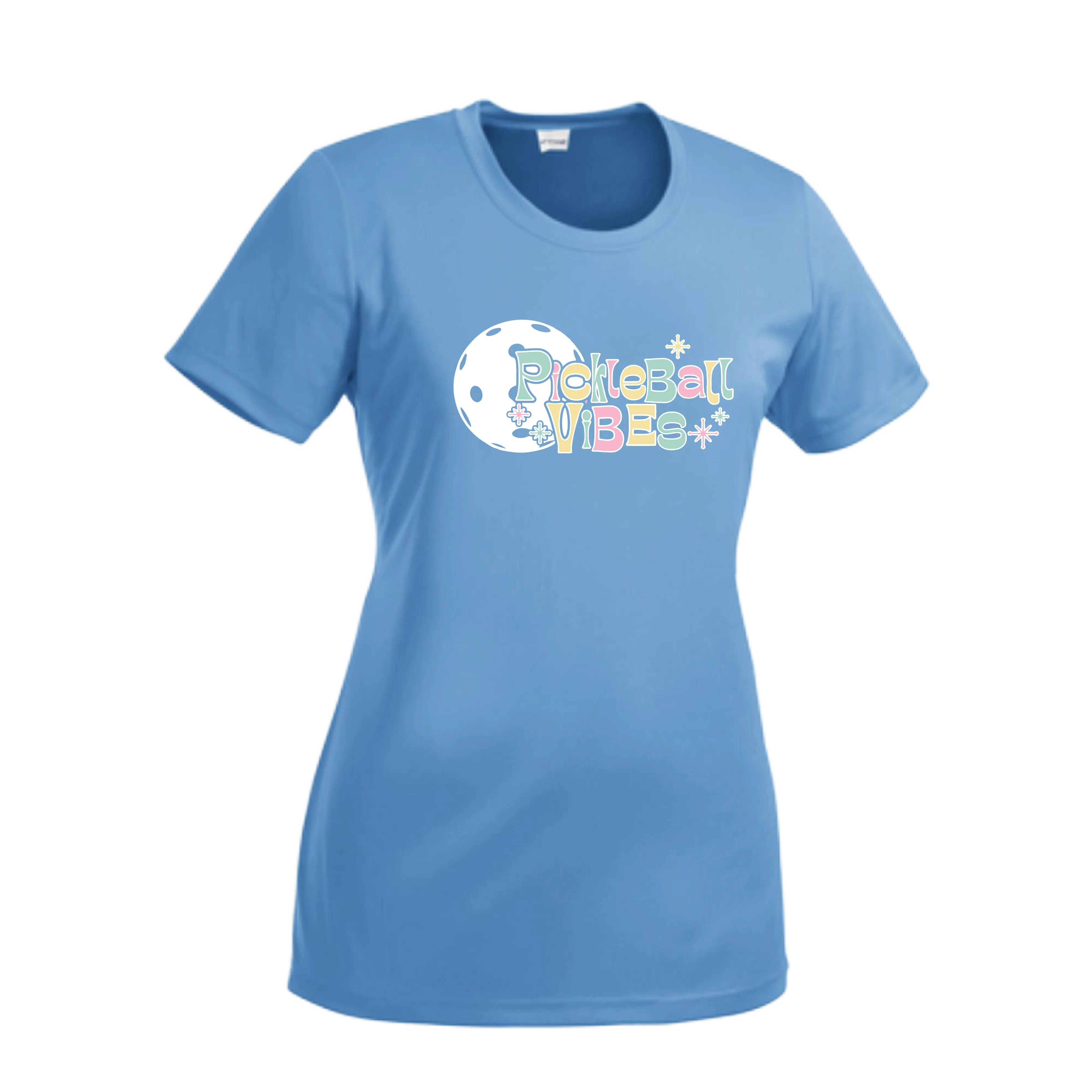 Pickleball Vibes | Women’s Short Sleeve Crewneck Pickleball Shirts | 100% Polyester