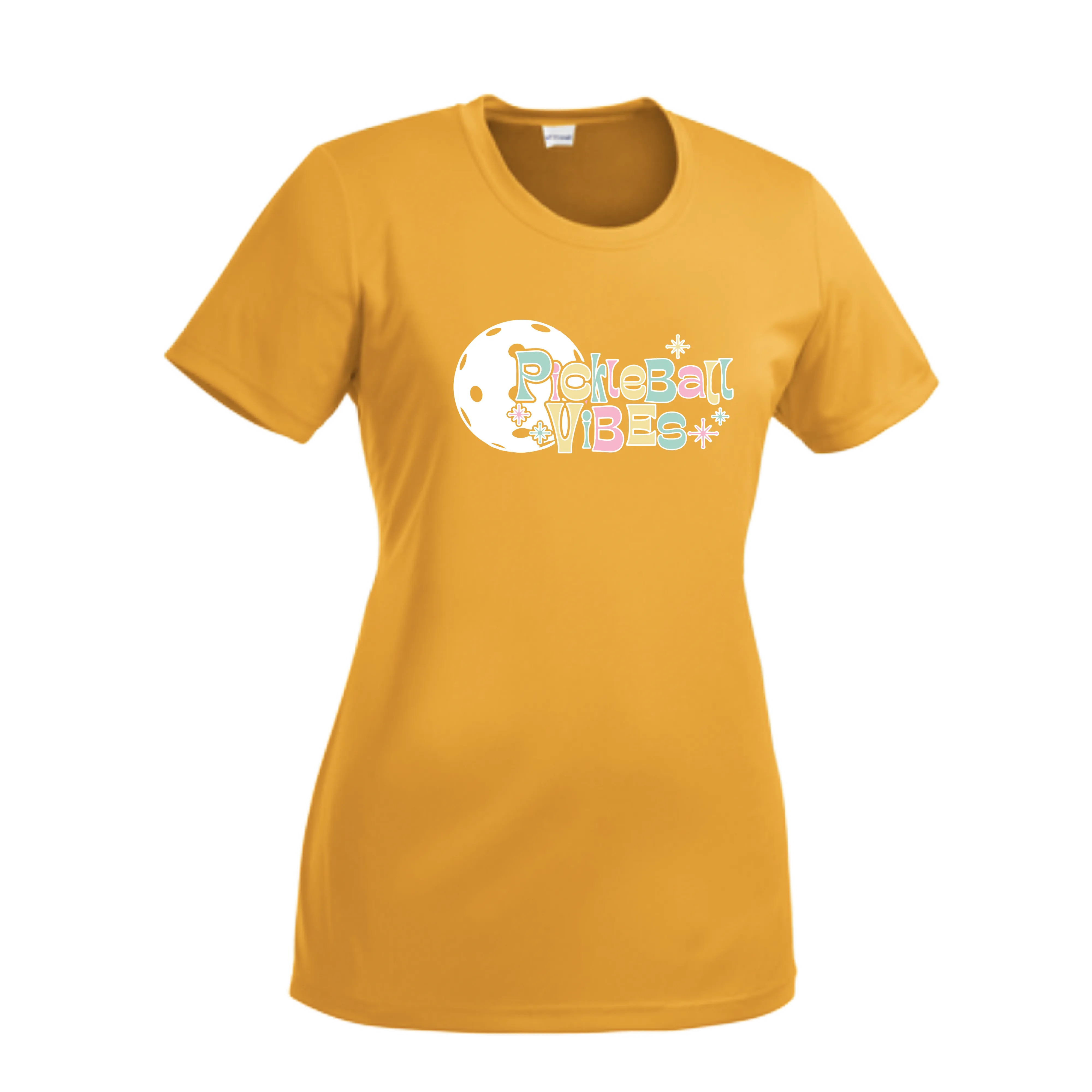 Pickleball Vibes | Women’s Short Sleeve Crewneck Pickleball Shirts | 100% Polyester