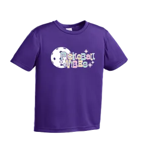 Pickleball Vibes | Youth Short Sleeve Pickleball Shirts | 100% Polyester