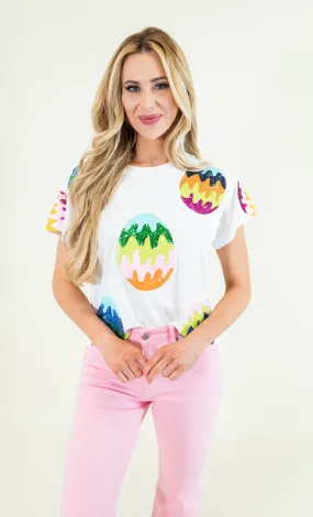 Queen Of Sparkles: Groovy Easter Egg Tee