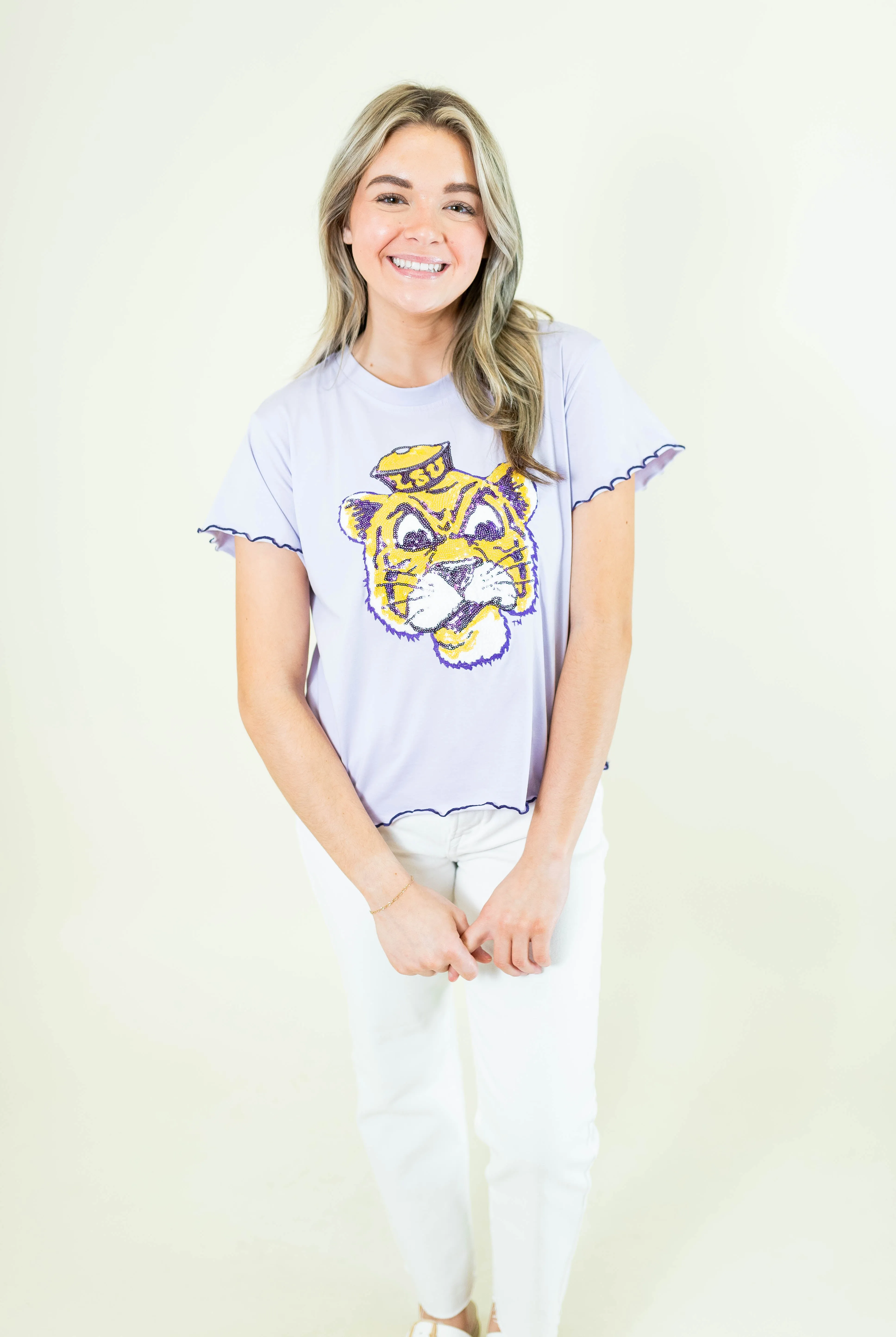 Queen Of Sparkles: Sequin Vintage Sailor Mike Ruffle Tee
