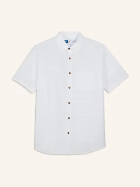 Relaxed-Fit Textured Cotton-Dobby Everyday Short-Sleeve Shirt for Men