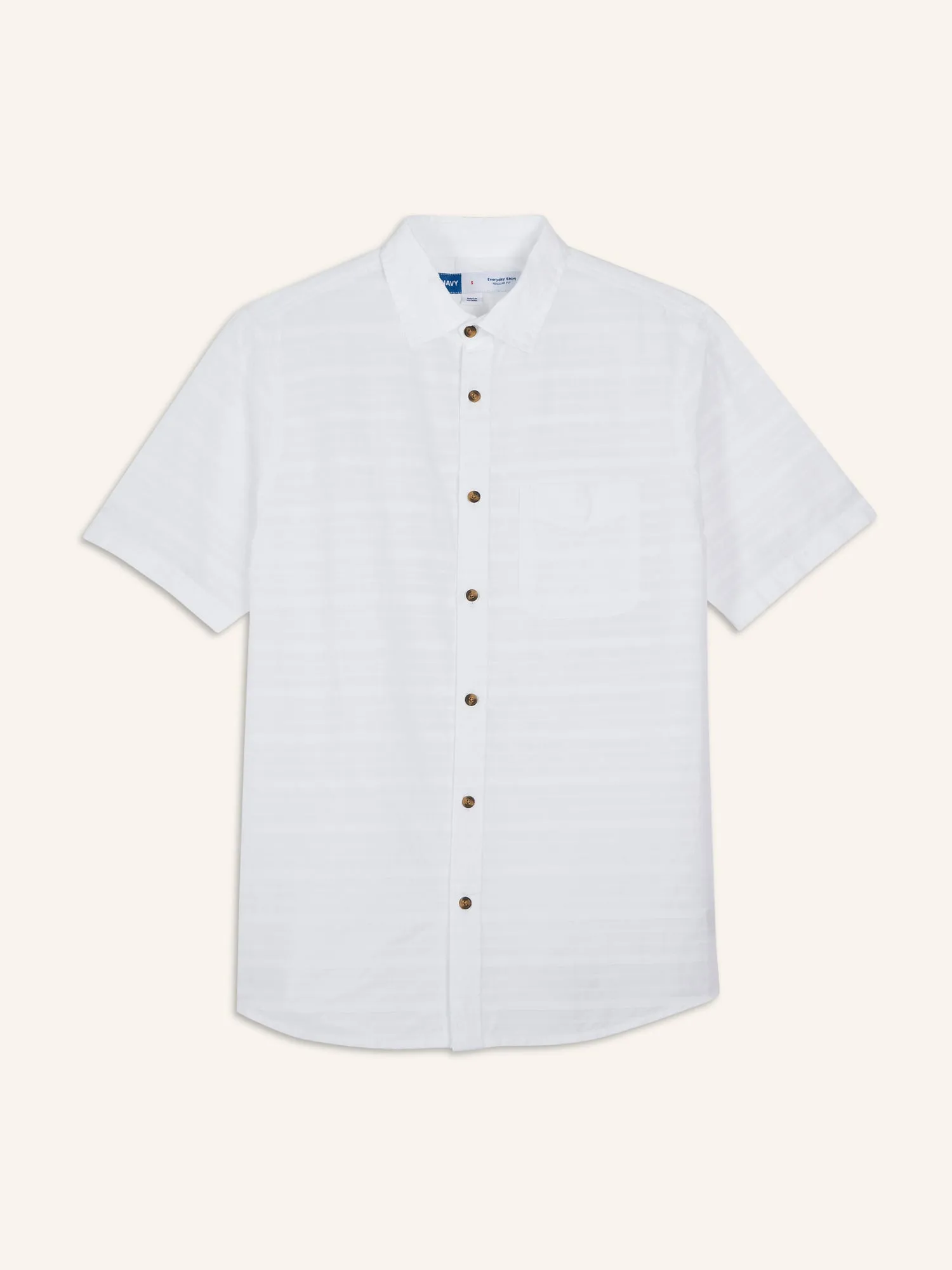 Relaxed-Fit Textured Cotton-Dobby Everyday Short-Sleeve Shirt for Men
