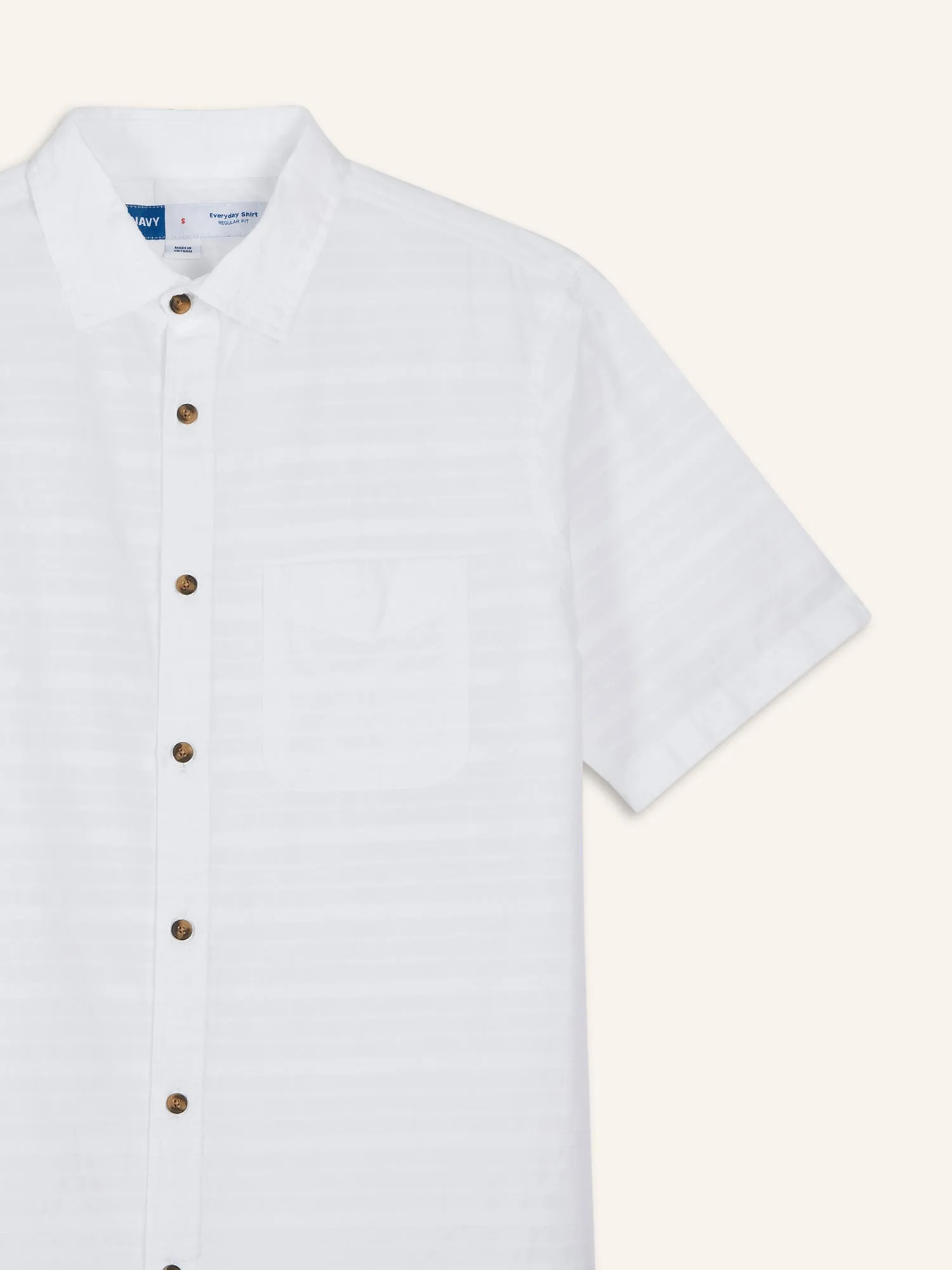 Relaxed-Fit Textured Cotton-Dobby Everyday Short-Sleeve Shirt for Men