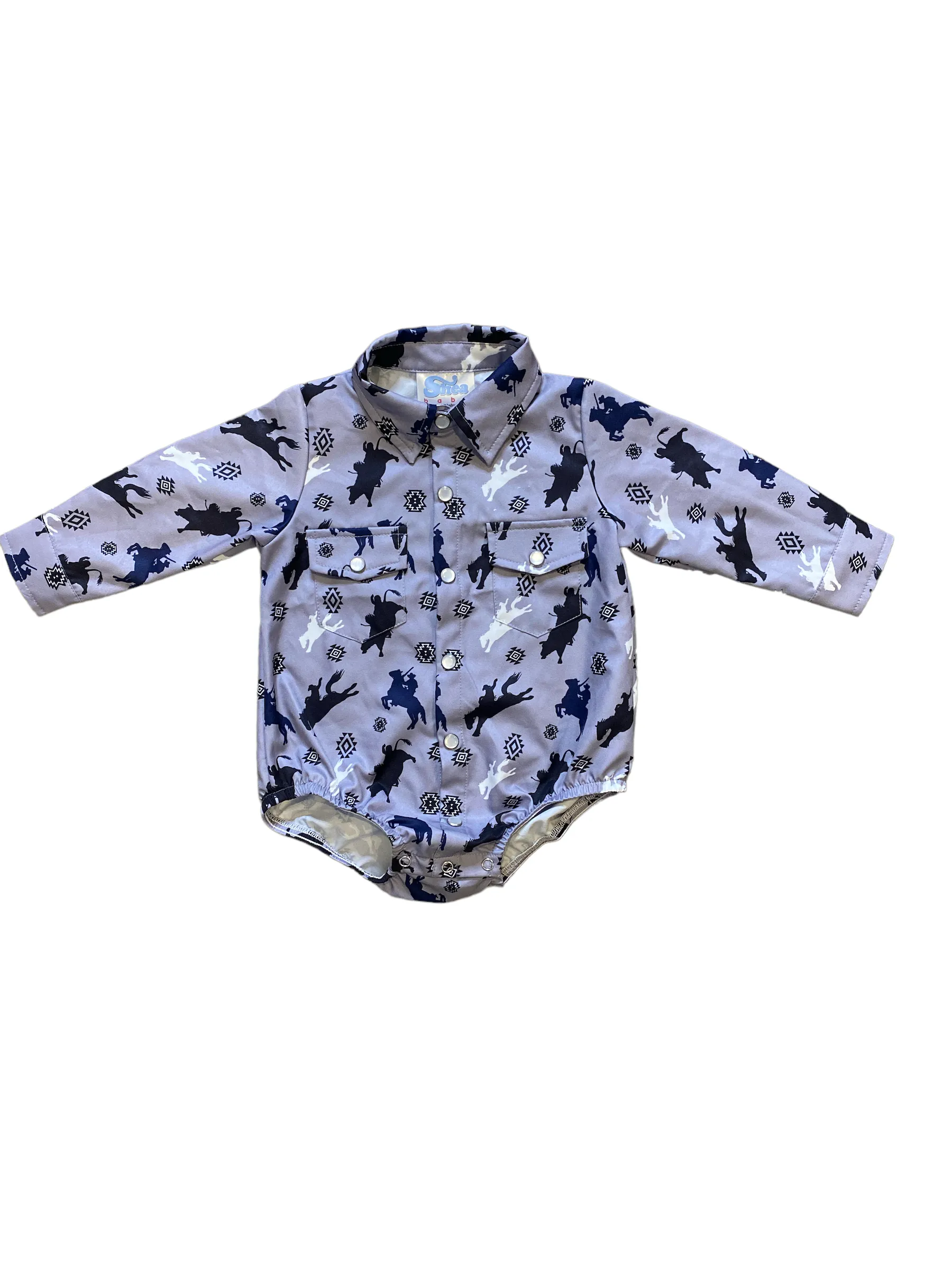 Roughstock Long Sleeve Pearl Snap Onesie Baby (0-18M)