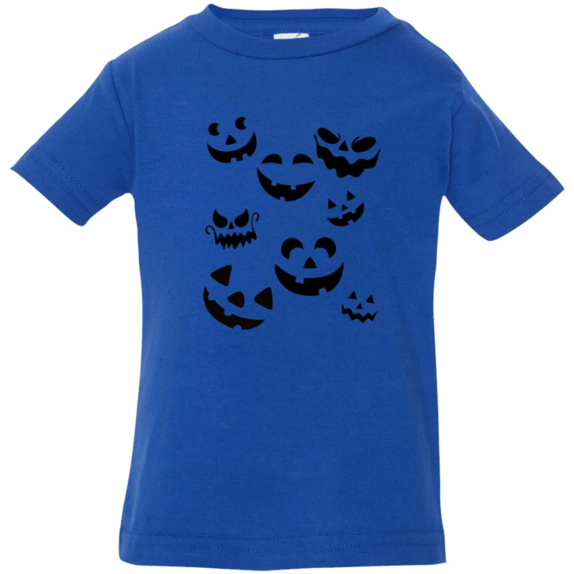 Scattered Jack O Lantern Faces (1) -- Infant Jersey T-Shirt