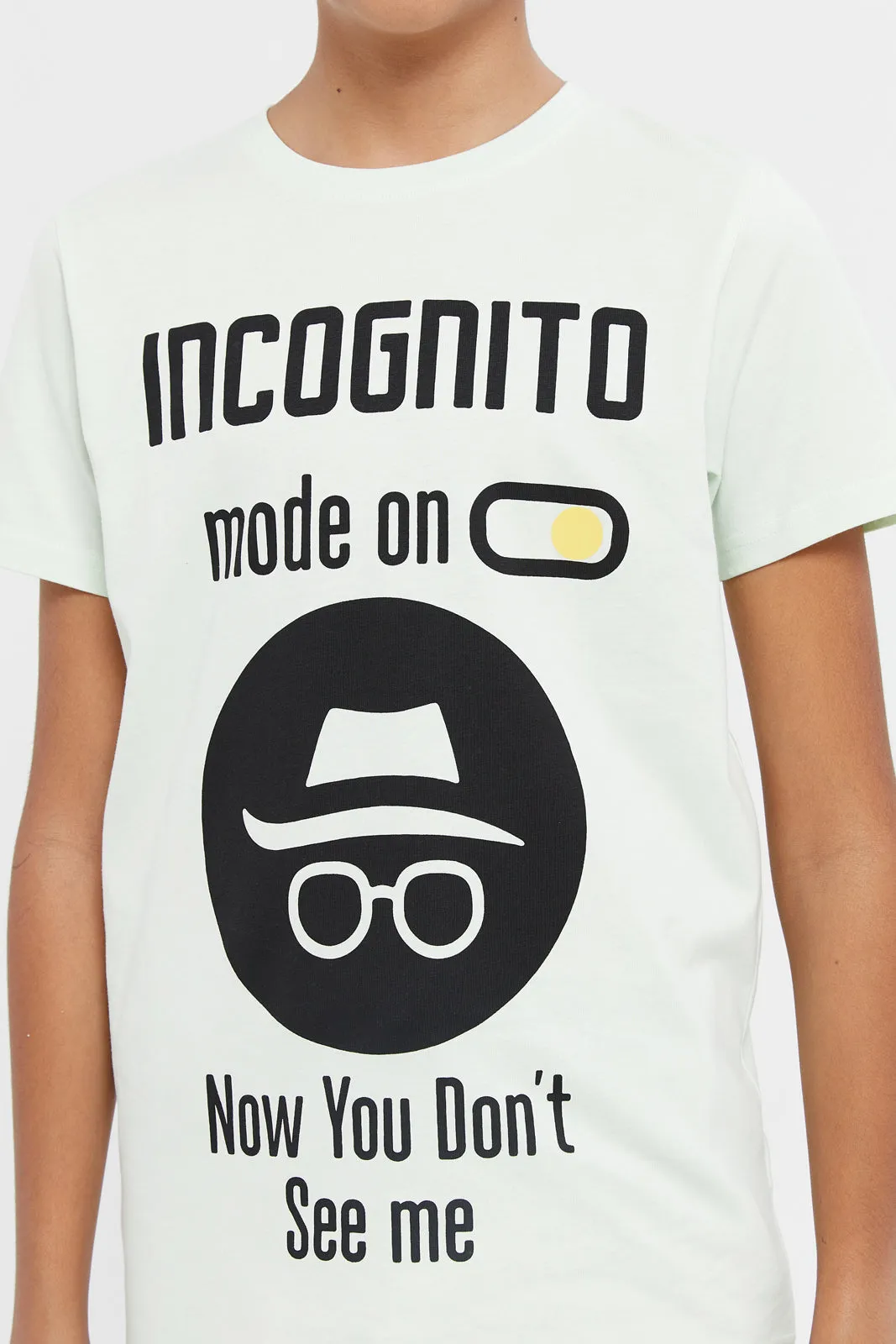 Senior Boys White Incognito Short Sleeve Graphic T-Shirt