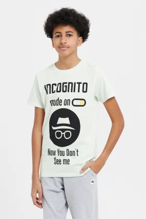 Senior Boys White Incognito Short Sleeve Graphic T-Shirt