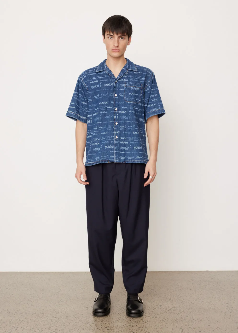 Short-Sleeve Denim Shirt