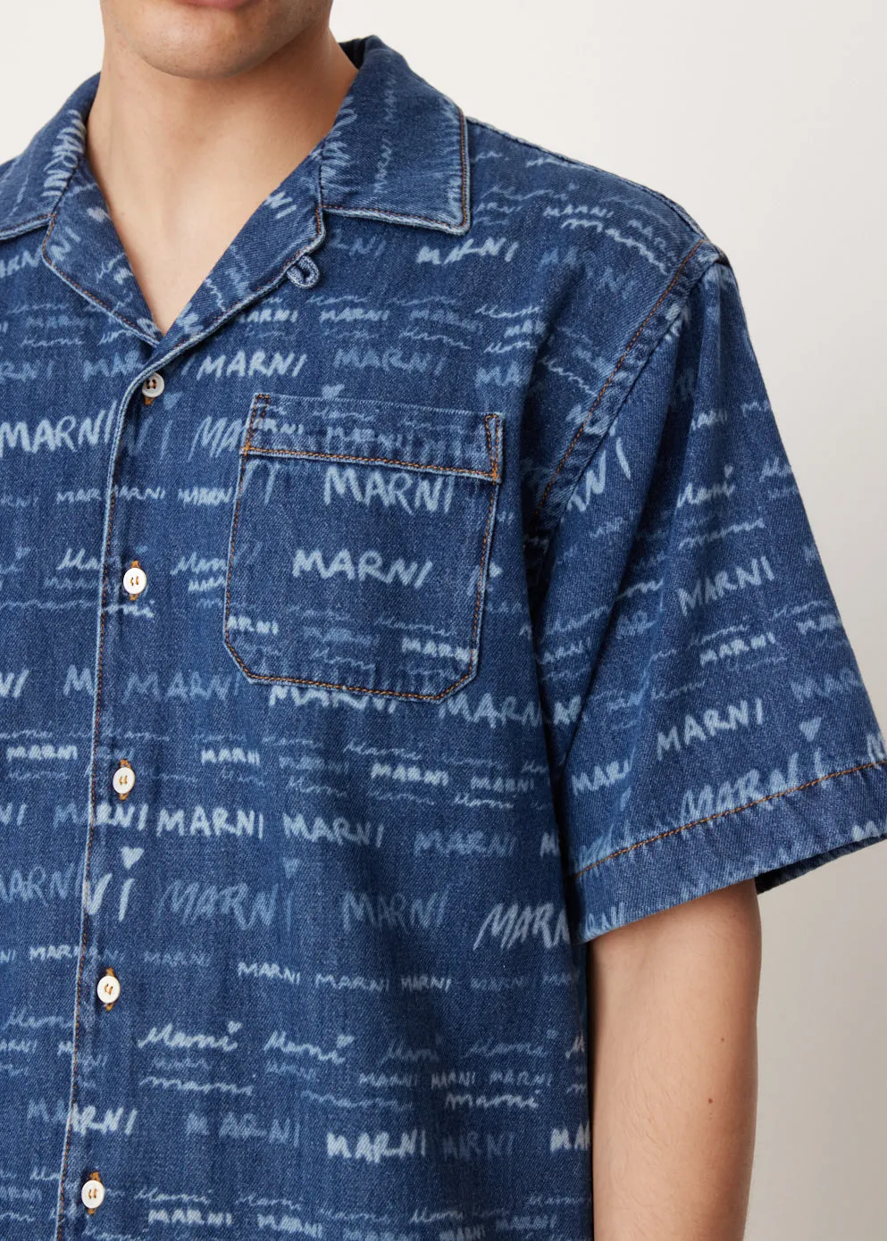 Short-Sleeve Denim Shirt