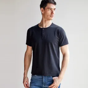 Short Sleeve Henley (Black)