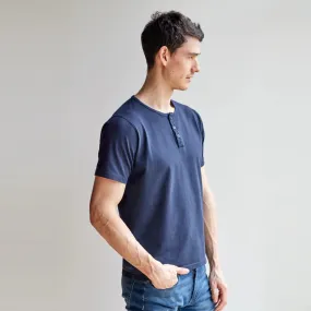 Short Sleeve Henley (Navy)