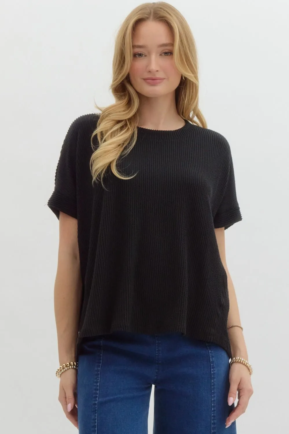 Short Sleeve Ribbed Top
