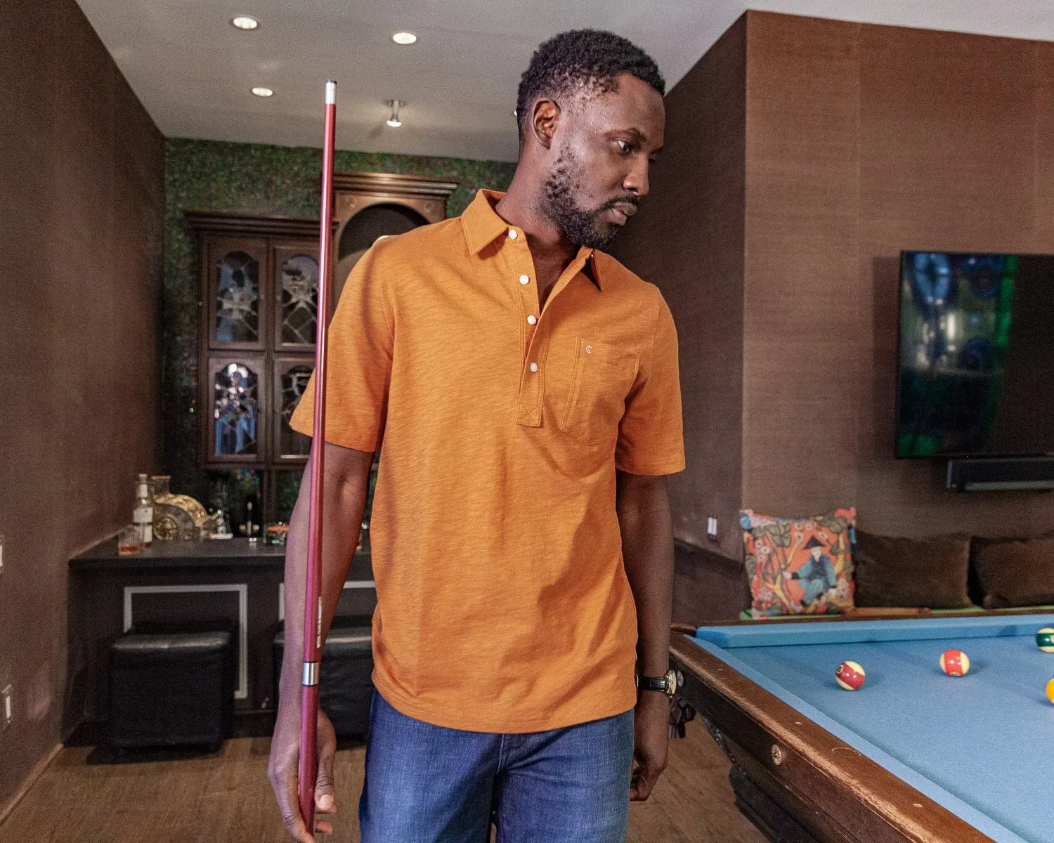 Slub Knit Players Shirt - Golden Tee