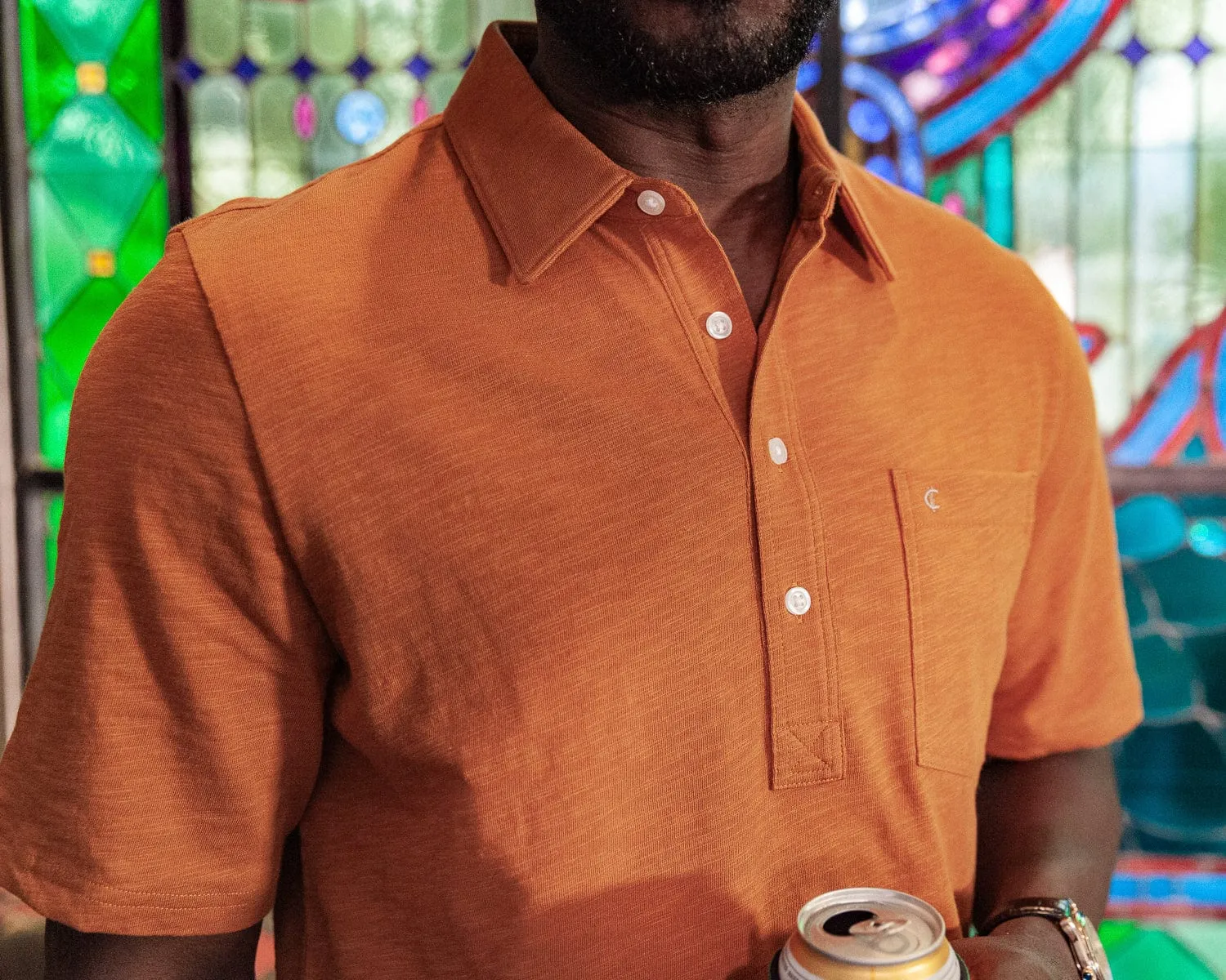 Slub Knit Players Shirt - Golden Tee