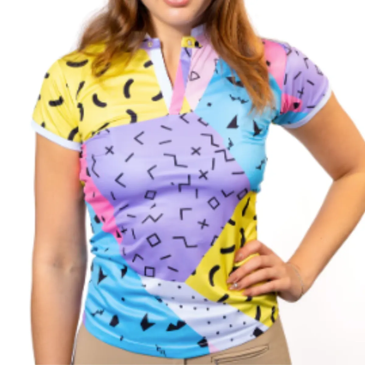 Spiced Equestrian Siren Dry-Fit Polo in Radical - Women's Large