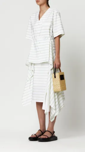 Striped Short Sleeve Top with Train