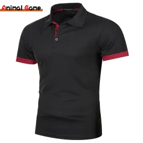 Summer Men's Contrast Color Short Sleeve Polo Shirt