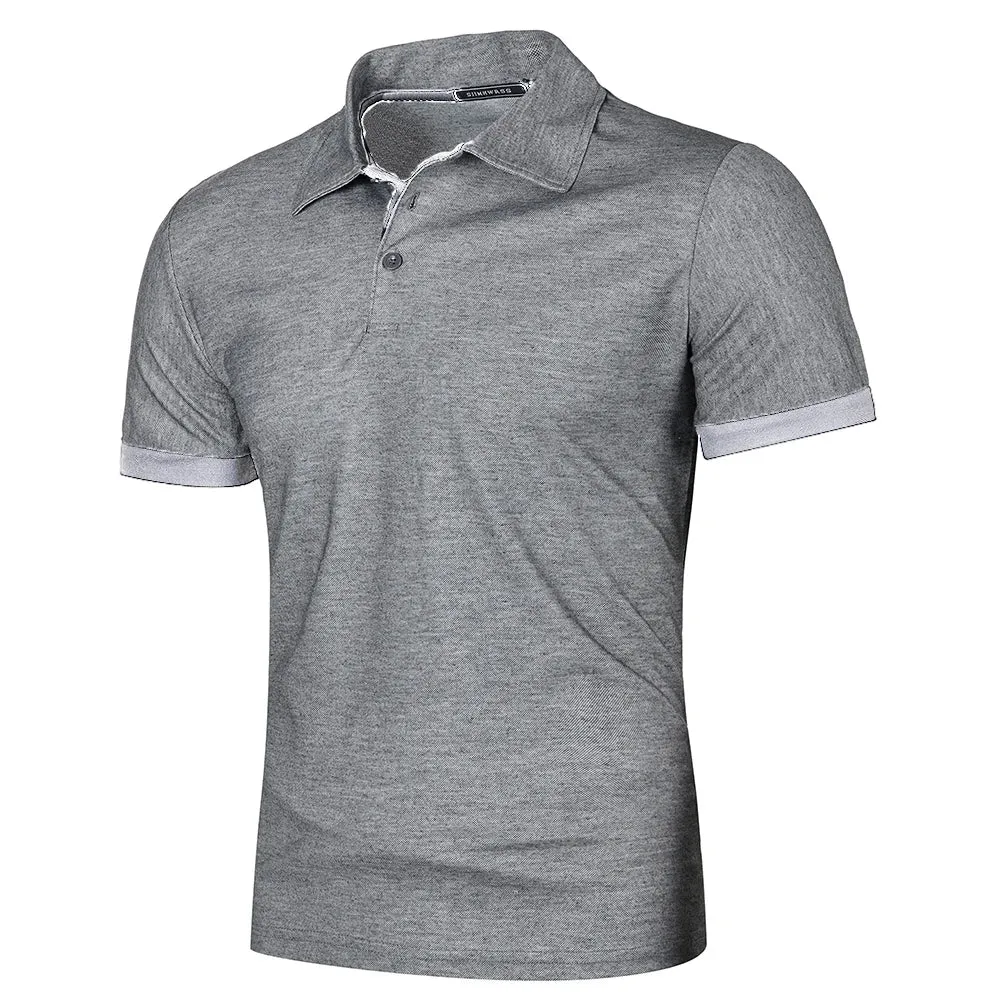 Summer Men's Contrast Color Short Sleeve Polo Shirt
