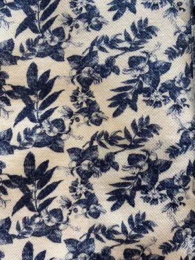 Thomson and Richards Print Polo - Didem Blue White
