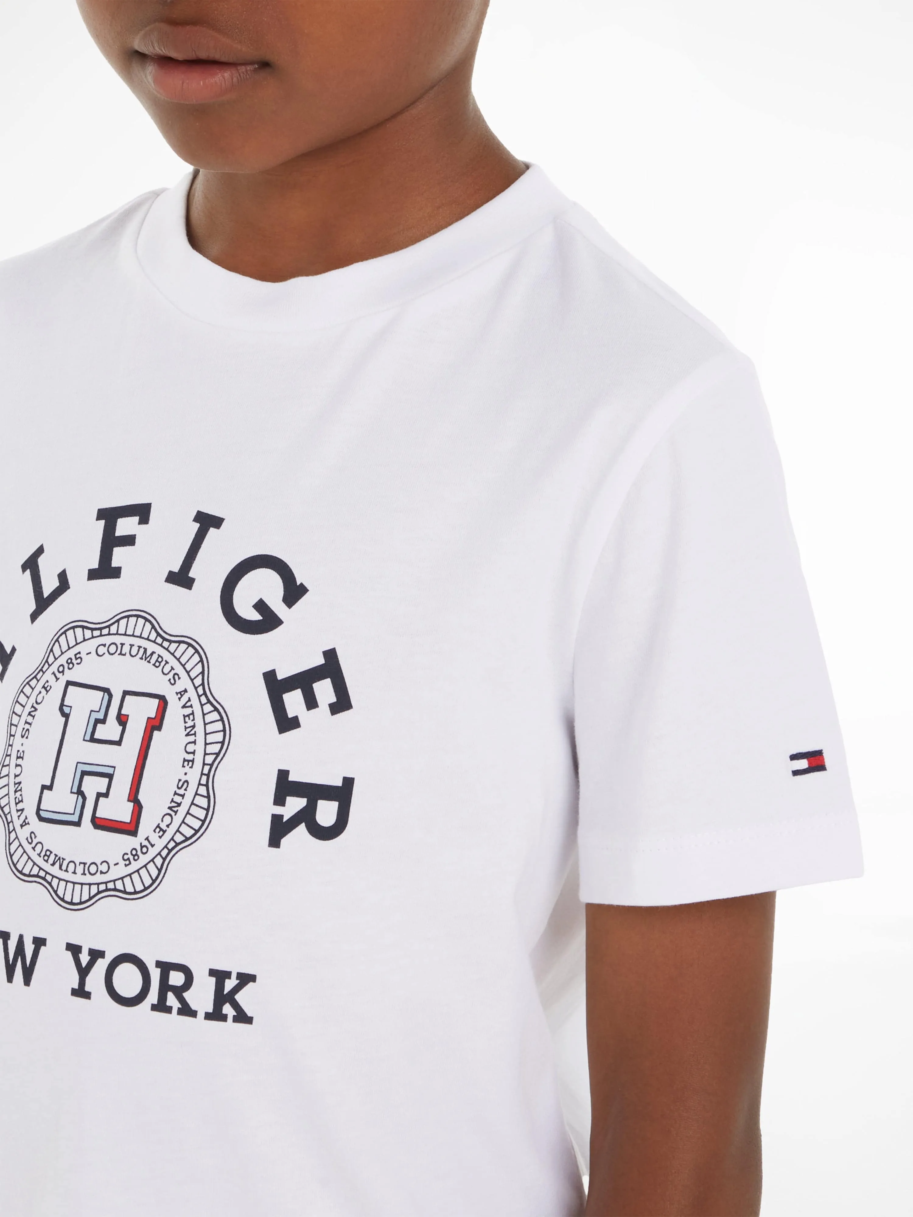 Tommy Hilfiger Boys Monotype Arch T-Shirt in White