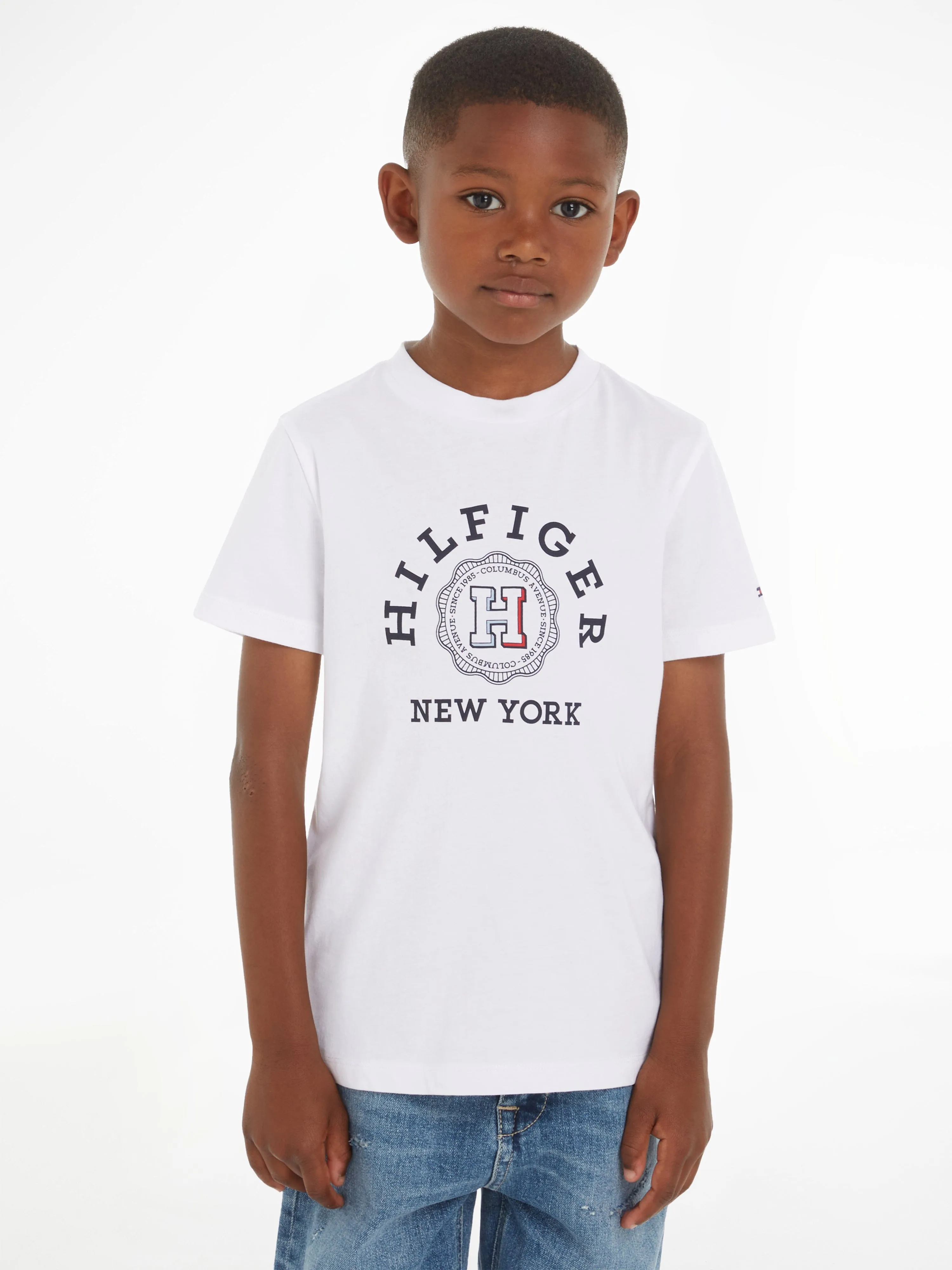 Tommy Hilfiger Boys Monotype Arch T-Shirt in White