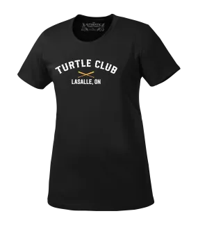 Turtle Club Ladies Performance Tee with Printed Logo