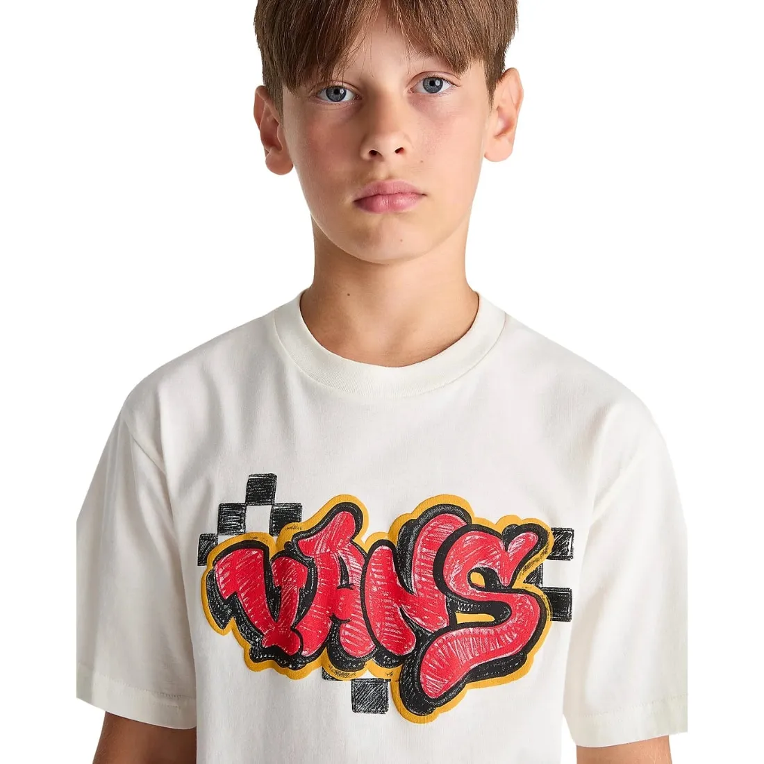 Vans Boys Tagged Kids T-Shirt - Marshmallow