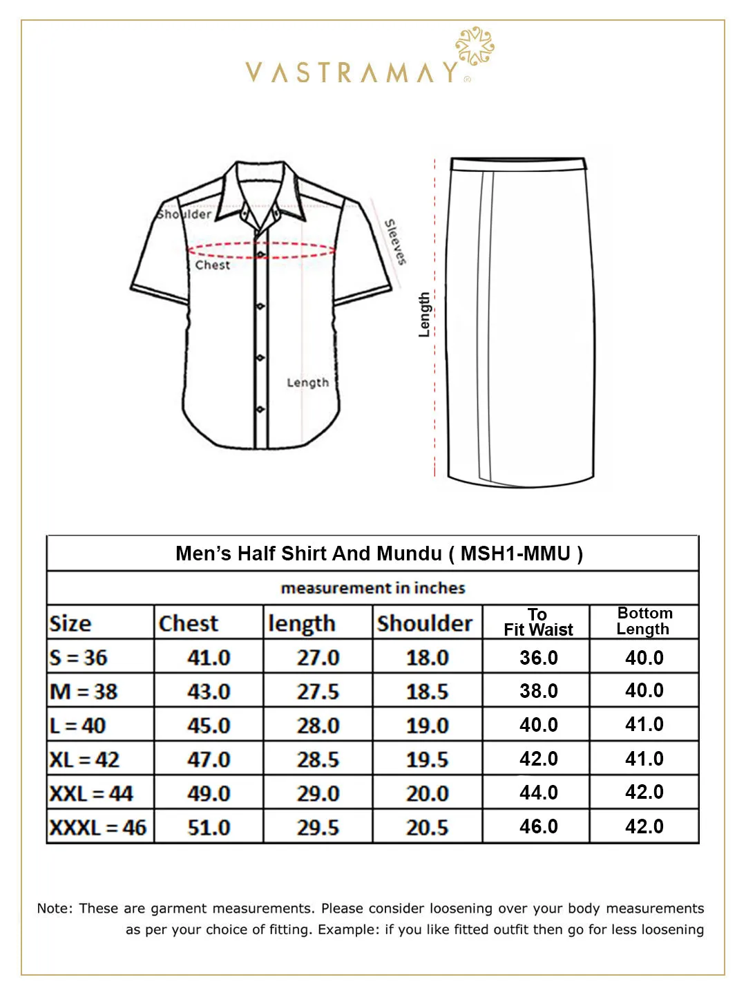 VASTRAMAY Men's Bottle Green Silk Blend Shirt And Mundu