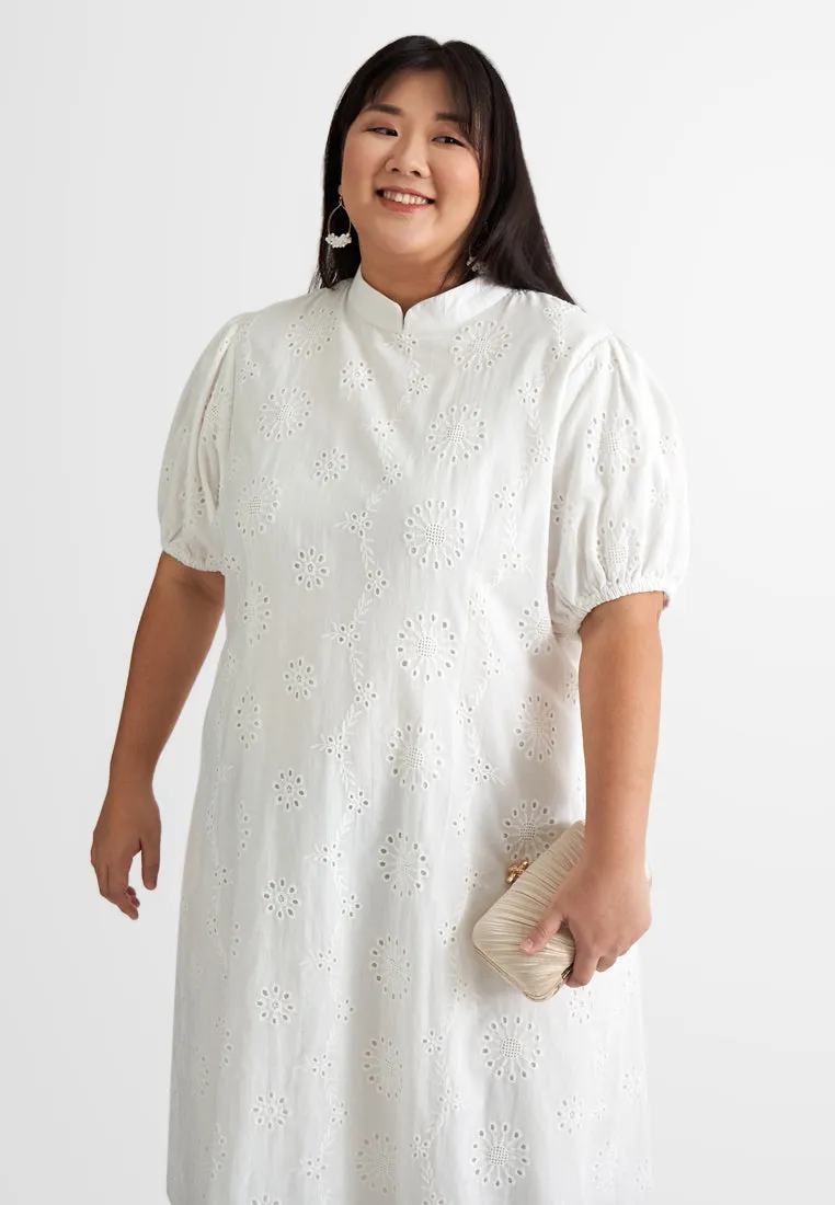 Whisper Eyelet Cheongsam Dress