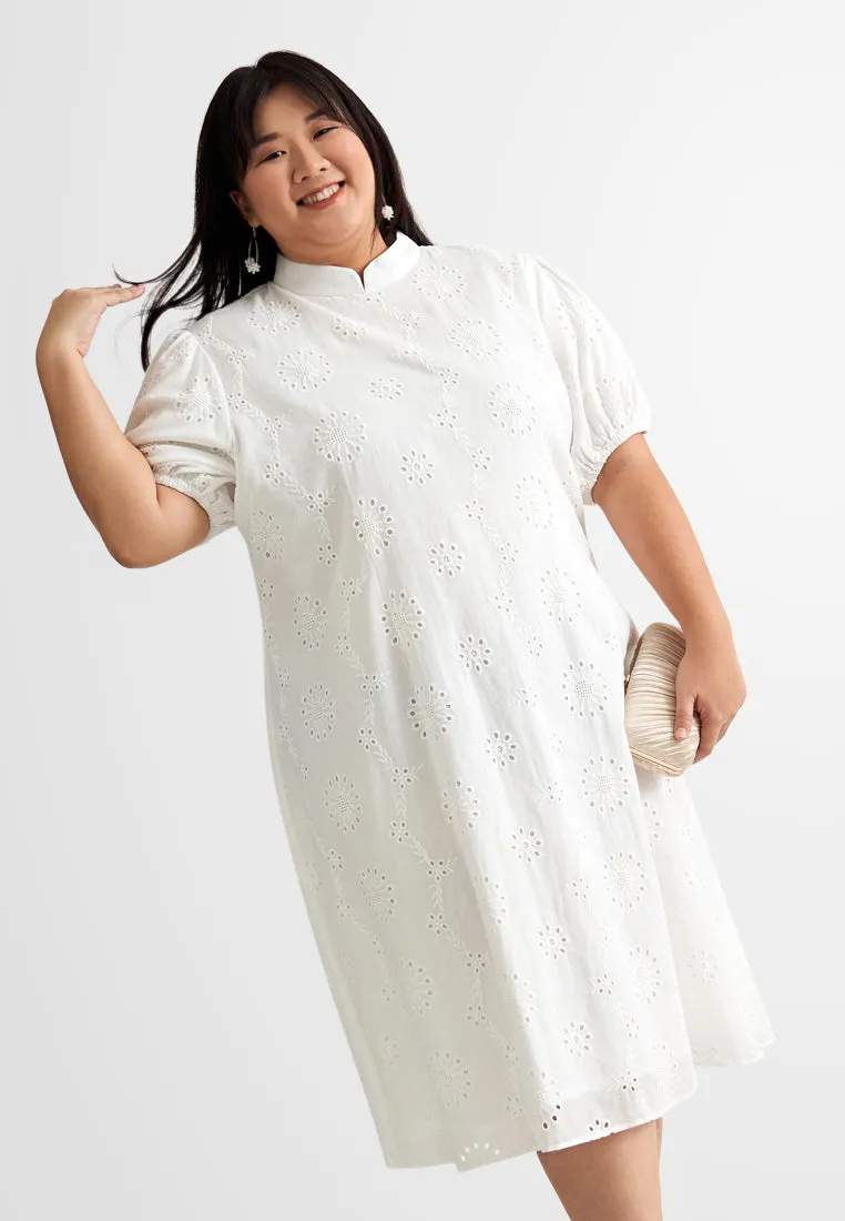Whisper Eyelet Cheongsam Dress
